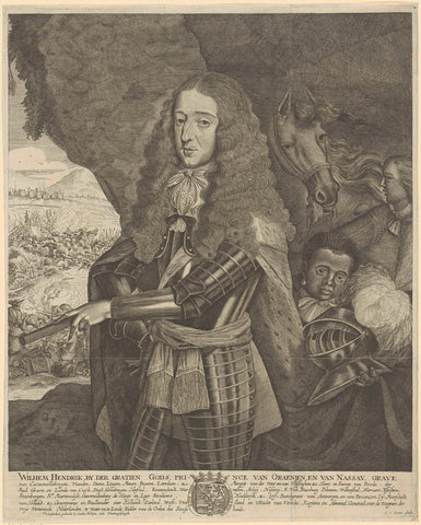 Portrait of William III, Prince of Orange, A. van Winter, c. 1673 - c. 1707 Canvas Print