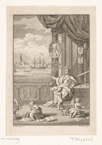 Title print for Verhandelingen published by the Zeeuwsch Genootschap der Wetenschappen te Vlissingen, vol. 1, 1769, Jacob van der Schley, 1767 - 1769 Canvas Print