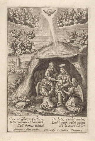 Nativity of Christ, Hieronymus Wierix, 1563 - before 1619 Canvas Print