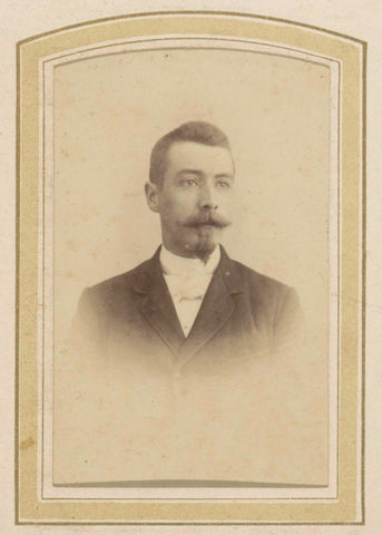 Portrait of a man with a moustache, a goatee, a coat and a tie, Pieter Wilhelmus Roemer, c. 1880 - c. 1910 Canvas Print