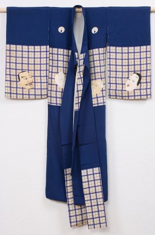 Boys miyamairi kimono with nine No masks, anonymous, 1920 - 1940 Canvas Print