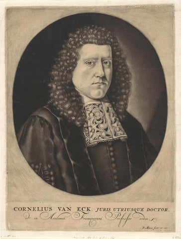 Portret van Cornelius van Eck, Petrus Aeneae, 1680 - 1693 Canvas Print