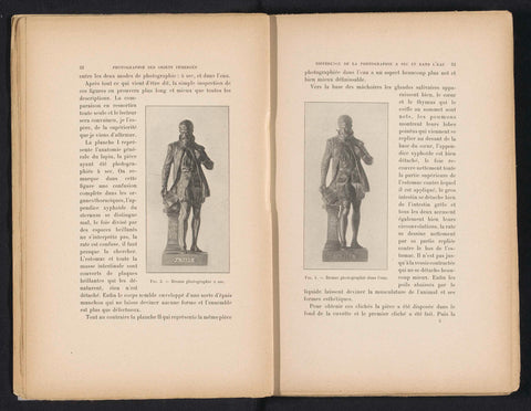 Bronze sculpture by Ambroise Paré, probably by Émile Louis Picault, photographed by water, Adolphe Louis Donnadieu (possibly), c. 1891 - in or before 1901 Canvas Print