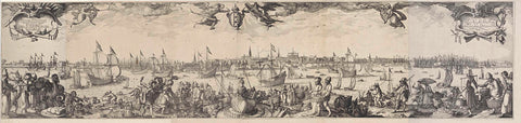 Profile of Amsterdam, as seen from the IJ, Claes Jansz. Visscher (II), 1611 Canvas Print