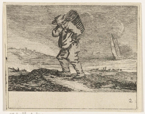 Dune landscape with a fisherman, Gillis van Scheyndel (I), 1645 Canvas Print