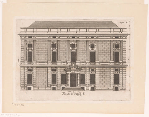 Floor plan of the first floor of the Palazzo Rostan Raggio in Genoa, Nicolaes Ryckmans, 1622 Canvas Print