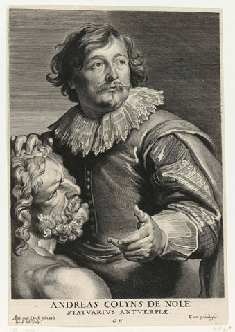 Portrait of Andreas Colijns de Nole, Pieter de Jode (II), 1628 - 1670 Canvas Print