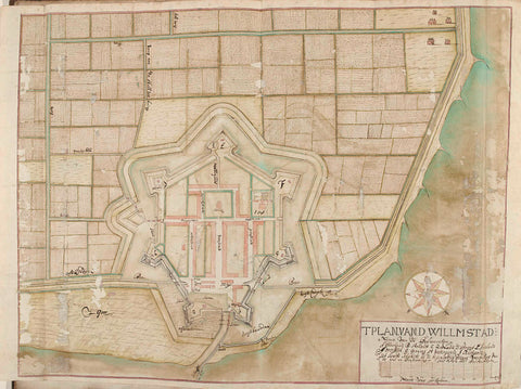 Map of Willemstad, 1705, Arnold Willem Holthuisen (van), 1705 Canvas Print