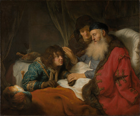 Isaac Blessing Jacob, Govert Flinck, c. 1638 Canvas Print