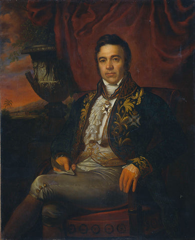 Portrait of Jean Chrétien Baud, Governor-General ad interim of the Dutch East Indies, Raden Sarief Bastaman Saleh, 1835 Canvas Print