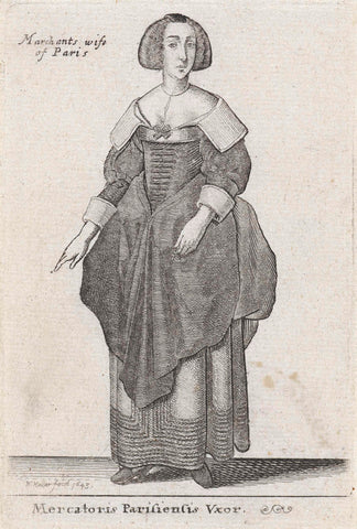 Mercatoris Parisiensis Vxor / Merchants wife of Paris, Wenceslaus Hollar, 1643 Canvas Print