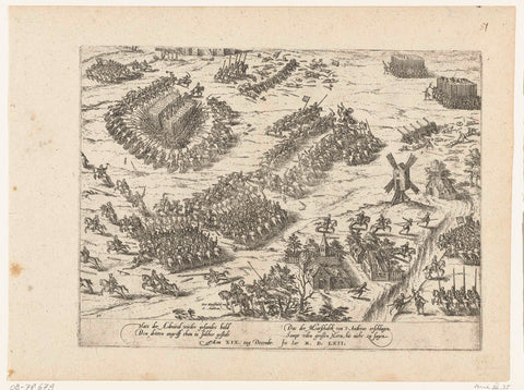 Battle of Dreux, third encounter, 1562, Frans Hogenberg, 1565 - 1573 Canvas Print