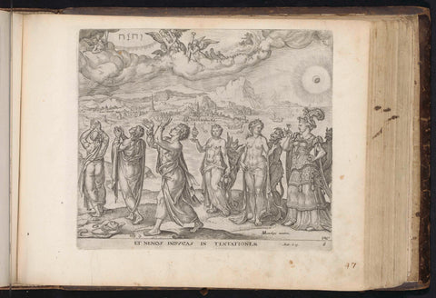 Bring us not into trial, Johannes Wierix, 1646 Canvas Print