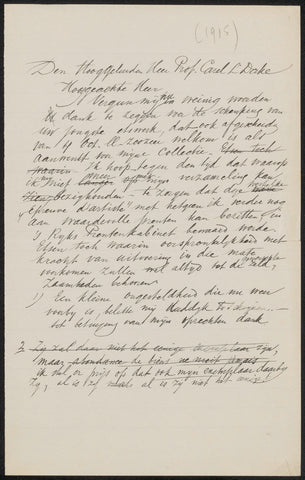 Draft letter to Carel Lodewijk Dake, August Allebé, 1867 - 1918 Canvas Print