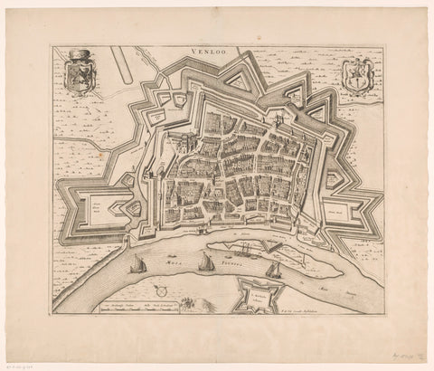 Map of Venlo, anonymous, c. 1700 - c. 1710 Canvas Print