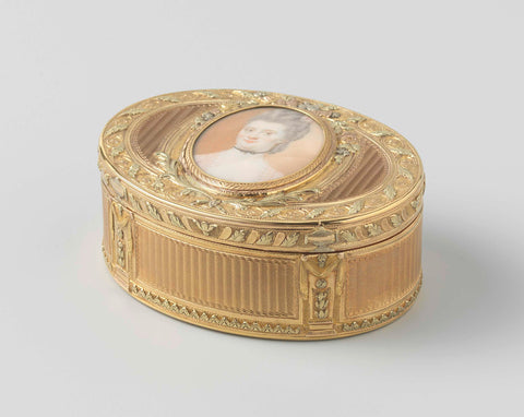 Snuff box with the portrait of Anna van Barnevelt (1725-1789), Nicolas-Augustin Delions, c. 1773 - c. 1774 Canvas Print