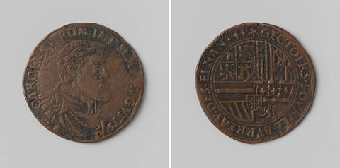 Charles V, German emperor, calculation medal of the Council of Finance, anonymous, 1555 Canvas Print