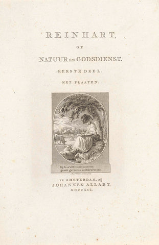 Titelpagina voor: Elisabeth Maria Post, Reinhart, of Natuur en Godsdienst, dl. 1, 1791, Reinier Vinkeles (I), 1791 Canvas Print