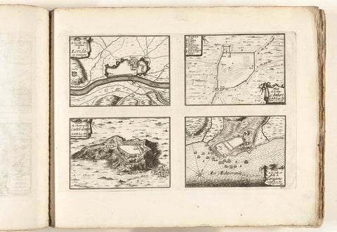 Maps of Lérida, Tarragona and other places in Catalonia, c. 1702, anonymous, 1702 - 1703 Canvas Print