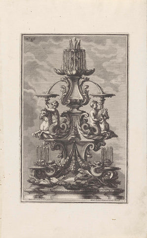 Fountain with dolphins and tritons on hippocampusses, Maximilian Joseph Limpach, 1714 Canvas Print