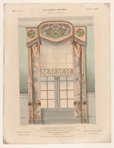 Window with curtains, Chanat, 1895 - c. 1910 Canvas Print