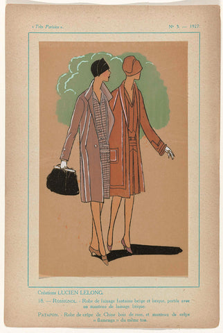 Très Parisien, 1927, No. 3, Pl. 18: Créations LUCIEN LELONG - ROSSIGNOL, G-P. Joumard, 1927 Canvas Print