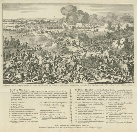 Battle of Mollwitz, 1741, Jan Luyken, 1741 Canvas Print