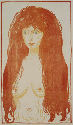 with red hair and green eyes, Edvard Munch, 1873 - 1944 Canvas Print