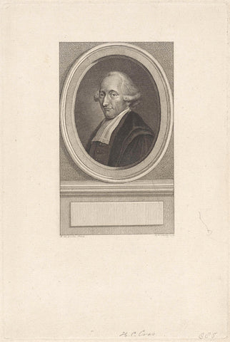 Portrait of the legal scholar Hendrik Constantijn Cras, Reinier Vinkeles (I), 1786 - 1809 Canvas Print