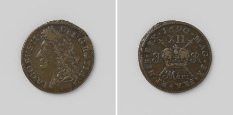 Shilling, James II, King of England, emergency coin from March 1690, anonymous, 1690 Canvas Print