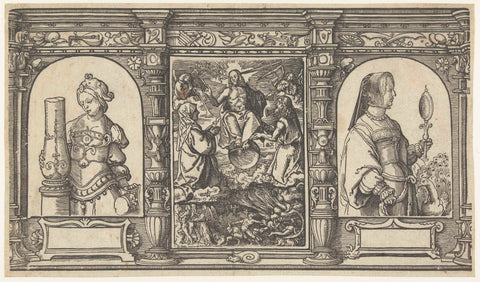 The Last Judgment and Personifications of Strength (Fortitudo) and Vanity (Vanitas), Jacob Cornelisz van Oostsanen, 1528 - 1532 Canvas Print