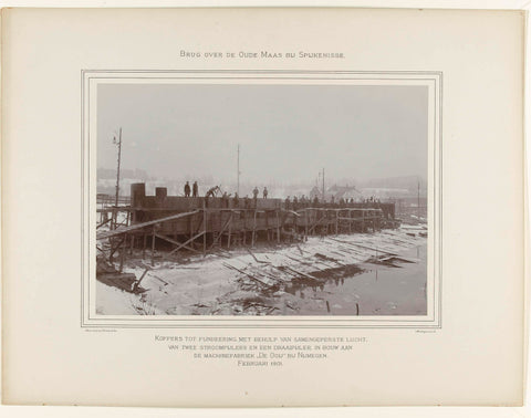 Foundations of two anchor piers and a pivot pier, Arnaud Pistoor & Zoon, 1901 Canvas Print