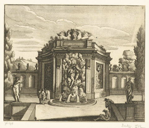 Muurfontein in tuinpaviljoen, Georg Andreas Böckler, 1664 Canvas Print