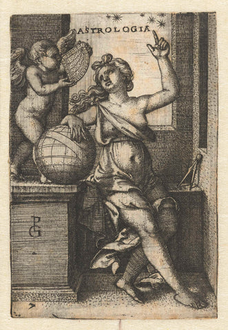 Astronomy, Georg Pencz, 1539 - 1543 Canvas Print