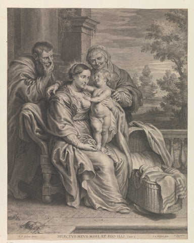 Holy Family with H. Anna, Schelte Adamsz. Bolswert, 1596 - 1659 Canvas Print