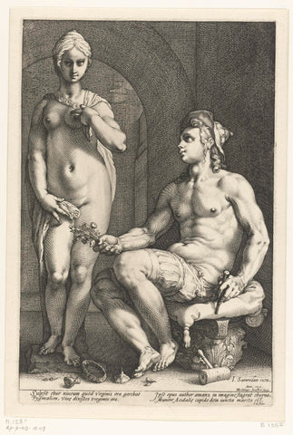 Pygmalion and Galatea, Hendrick Goltzius, 1593 Canvas Print