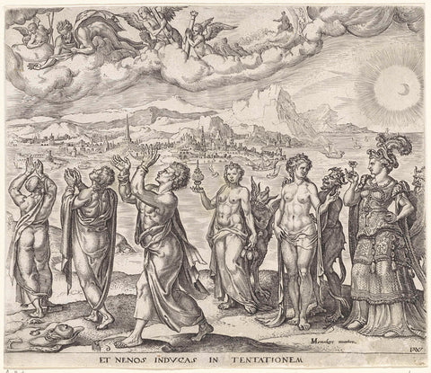 Do not bring us into trial, Johannes Wierix, 1569 - 1573 Canvas Print