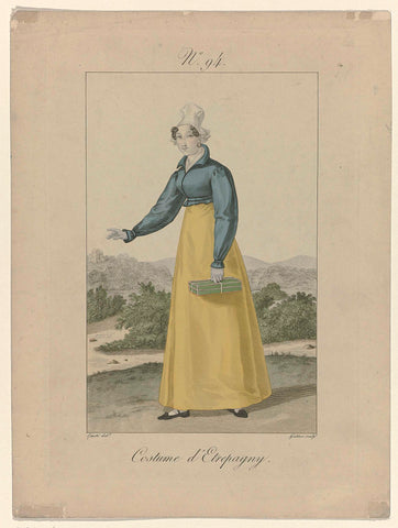 Costumes des femmes du Pays de Caux, et de plusieurs autres parties de l’ancienne province de Normandie, 1827, No. 94 : Costume d'Etrepagny, Georges Jacques Gatine, 1827 Canvas Print