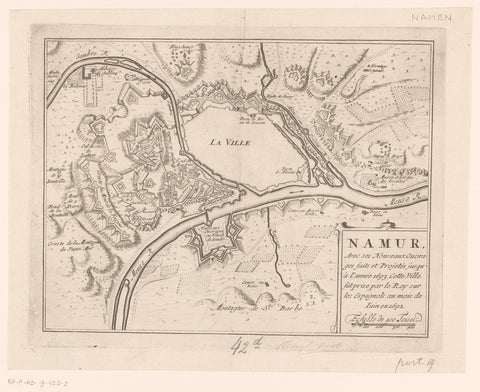 Fortress map of Namur, anonymous, 1690 - c. 1700 Canvas Print