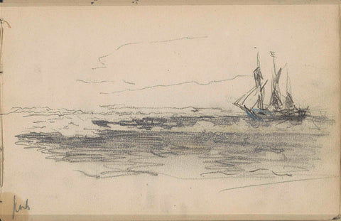 Schooner Willem Barents on the Barents Sea, Louis Apol, 1880 Canvas Print