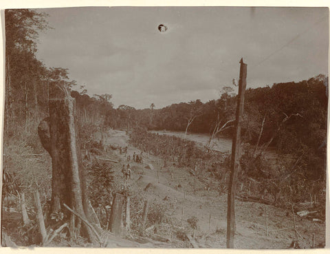 Plant railway next to de Sarakreek in Suriname, Jacob Evert Wesenhagen (attributed to), 1905 - 1910 Canvas Print