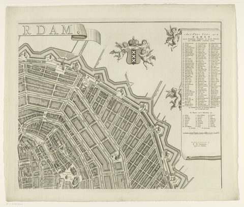 Map of Amsterdam (part top right), Gerrit de Broen (II), 1774 - 1782 Canvas Print