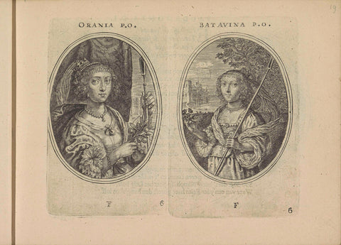 Portraits of Amalia van Solms and Maria Henrietta Stuart, both as shepherdess, Crispijn van de Passe (II), 1640 Canvas Print