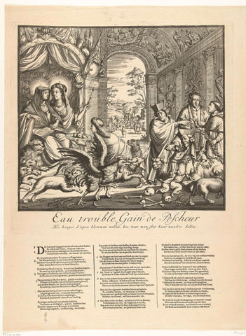 Cartoon on Father Peters and the Jesuits, 1689, anonymous, 1688 - 1689 Canvas Print