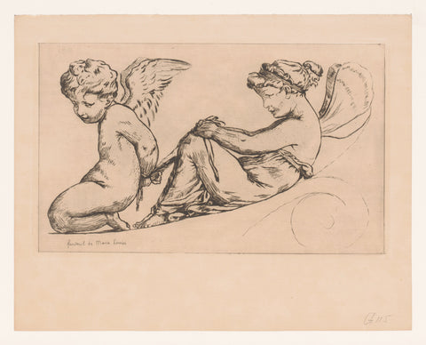 Psyche ketent Amor, Jules de Goncourt, 1860 Canvas Print