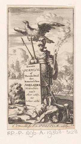 Bellona and eagle, Jan Luyken, 1689 Canvas Print