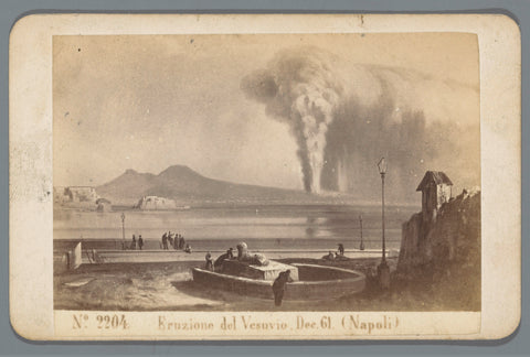 Photo reproduction of a painting of the eruption of Mount Vesuvius in 1861, Giorgio Sommer (attributed to), 1861 - 1888 Canvas Print