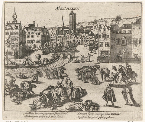 Looting of Mechelen, 1572, anonymous, 1613 - 1615 Canvas Print