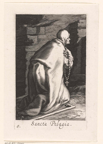 Saint Pelagia of Antioch as hermit, Boetius Adamsz. Bolswert, 1619 Canvas Print