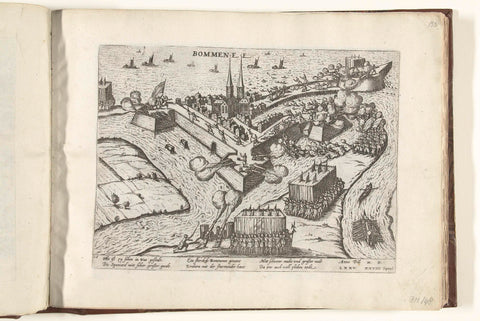 Bommenede taken by the Spaniards, 1575, Frans Hogenberg, 1575 - 1577 Canvas Print